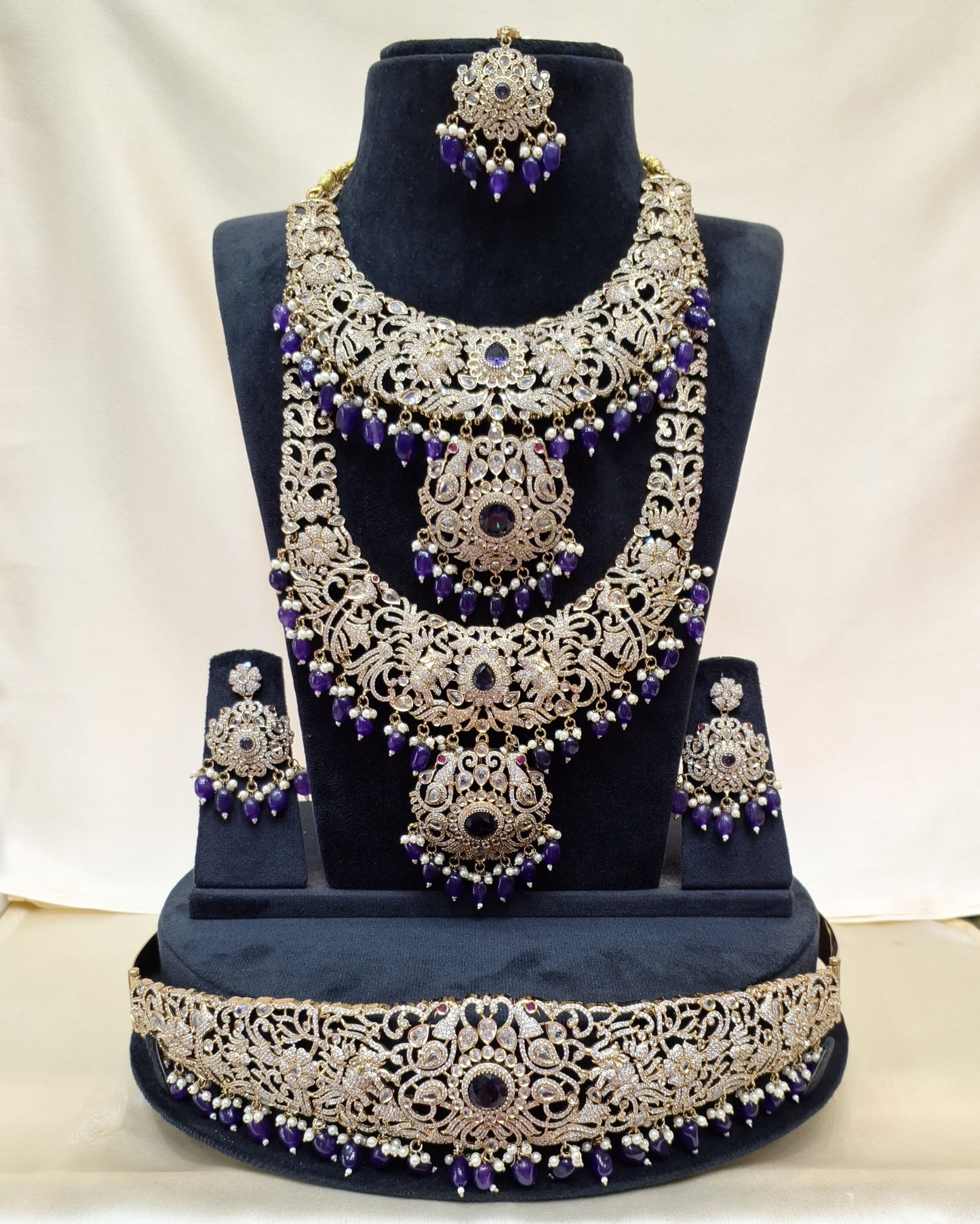 Rental Jewelry - Victorian Bridal Jewelry with Purple Zircon Stones