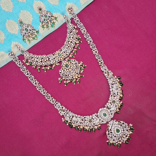 Rental Jewelry - Original Victorian Bridal Jewelry with Green Zircon and Kundan Stones
