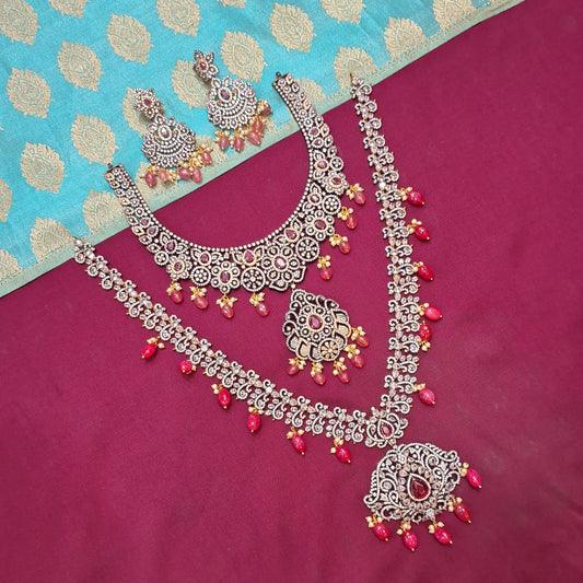 Rental Jewelry - Original Victorian Bridal Jewelry with Pink Zircon Stones