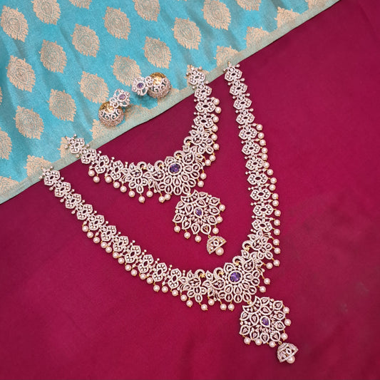 Rental Jewelry - AD GJ Bridal Jewelry with Purple Zircon stones