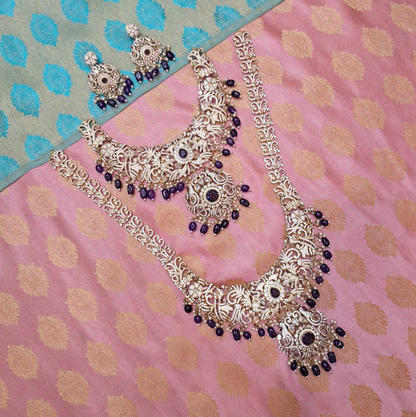 Rental Jewelry - Victorian Bridal Jewelry with Purple Zircon Stones